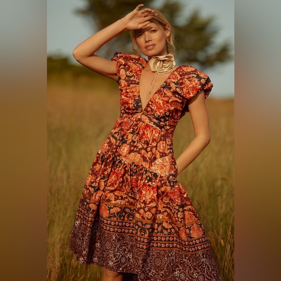 Anthropologie Dresses & Skirts - ❤️HOT PICK”❤️ NWT Size 4 By Anthropologie Printed V-Neck Babydoll Dress